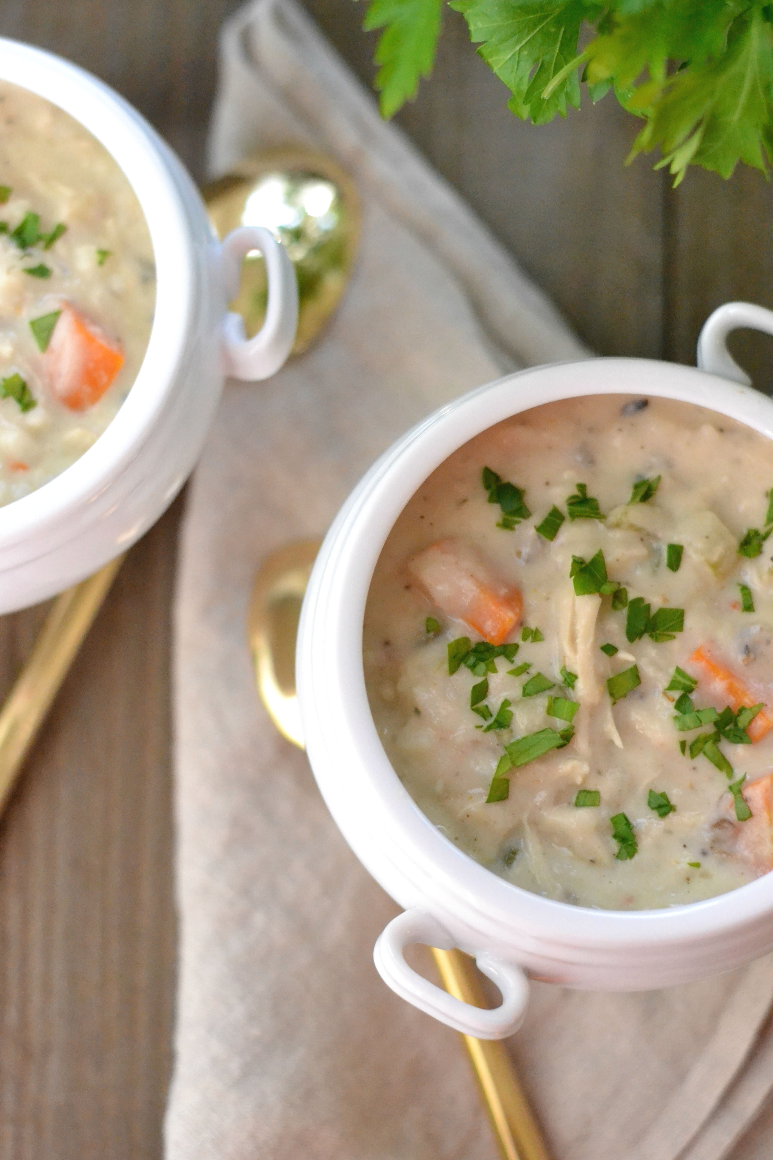 Slow Cooker Creamy Chicken & Wild Rice Soup | Love & Food ForEva