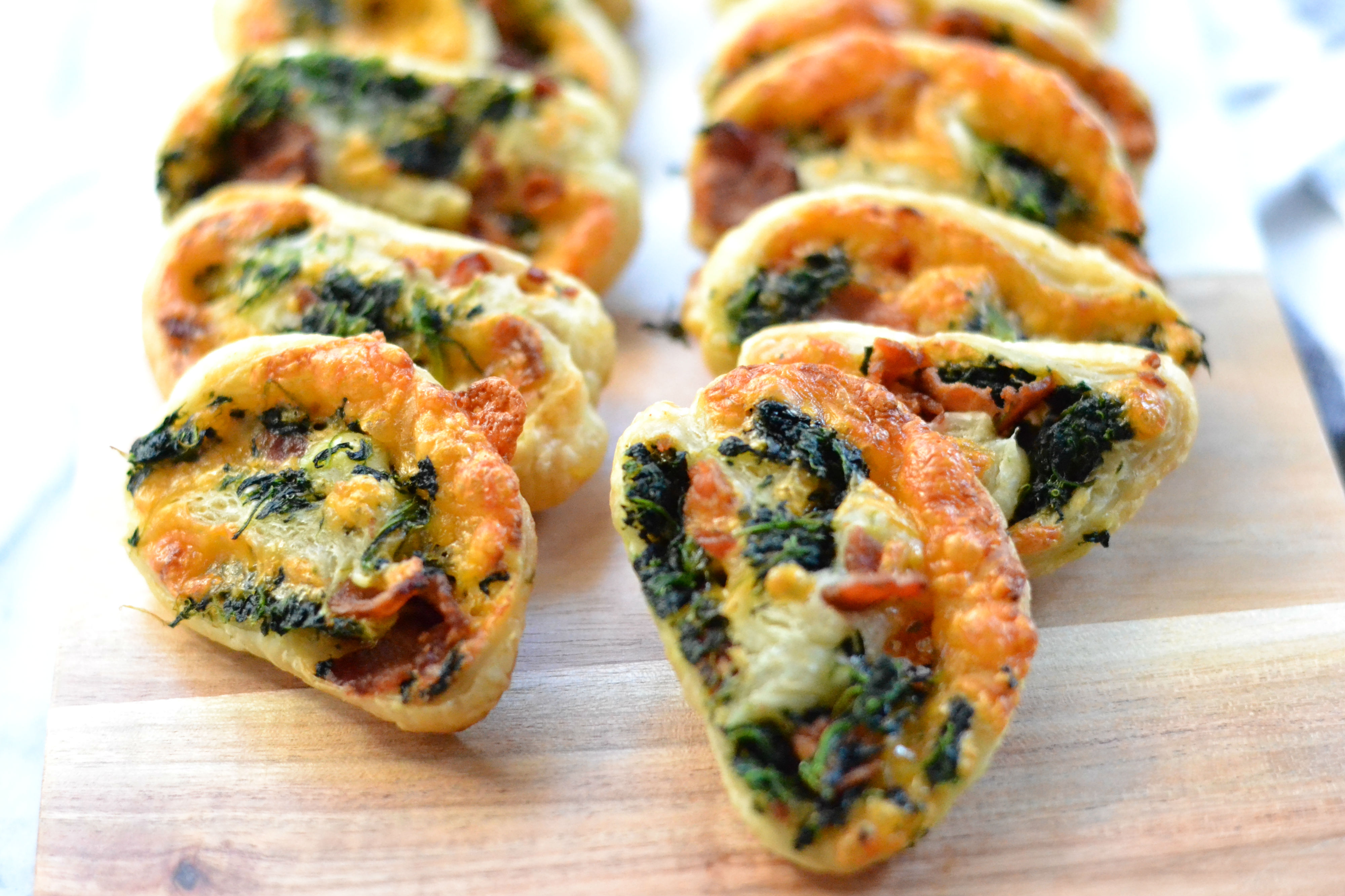 Spinach Bacon Cheddar Palmiers
