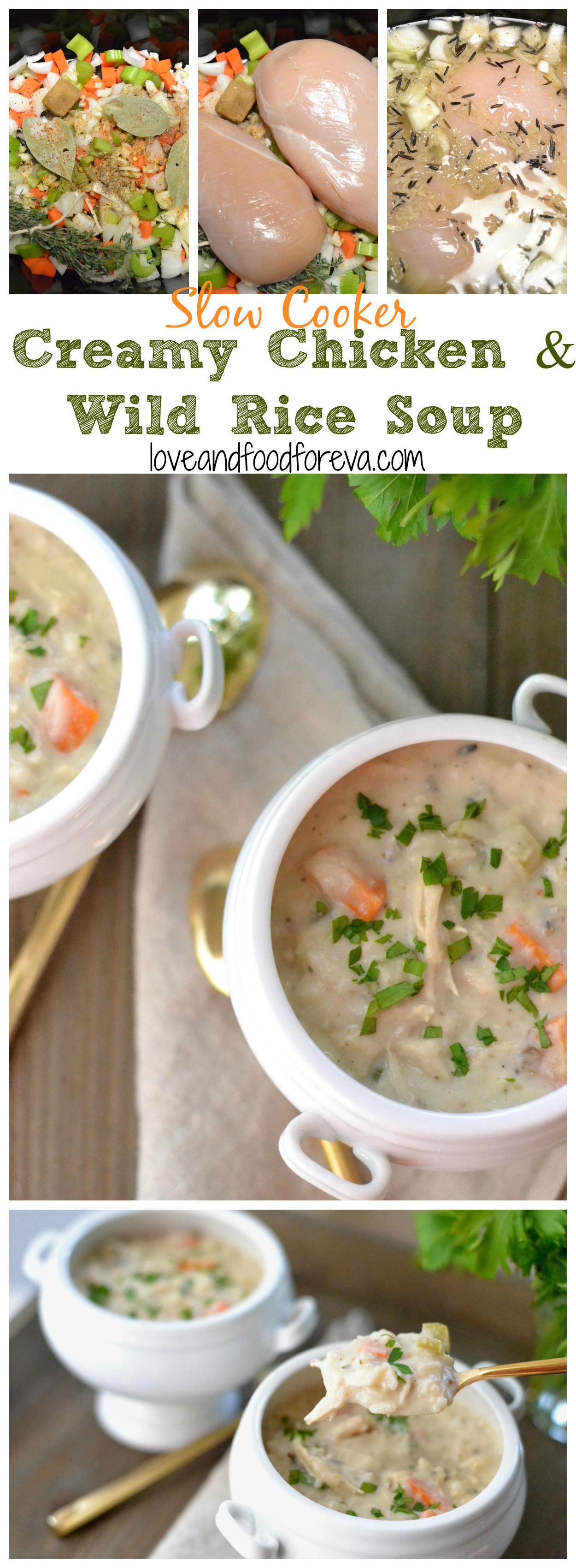 Slow Cooker Creamy Chicken and Wild Rice Soup - so easy and so comforting!