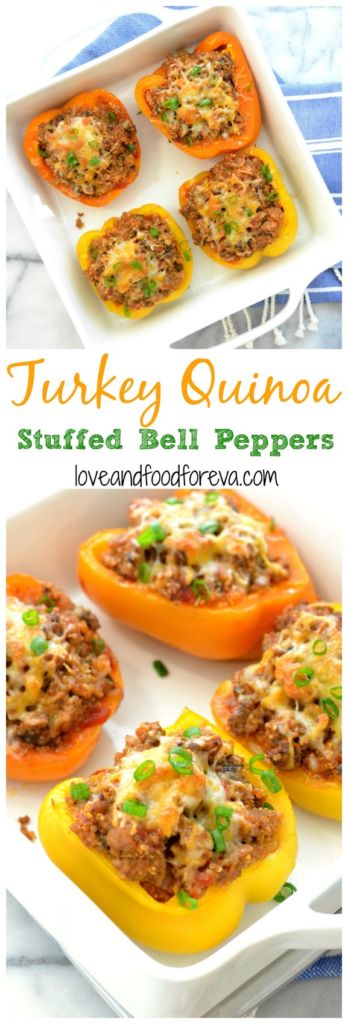 Turkey Quinoa Stuffed Bell Peppers: perfect for a delicious and healthy, high protein meal!