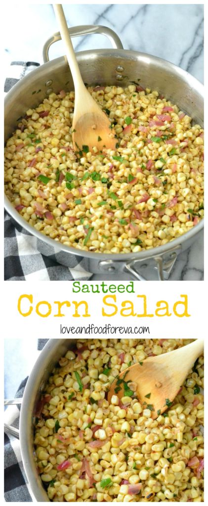 This Sauteed Corn Salad is the perfect side dish for your summer brunch or BBQ! Easy, simple, fast, and so delicious!