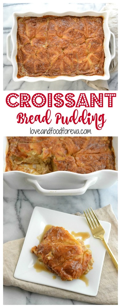 Give your guests something special and a little unexpected with this Croissant Bread Pudding, served with a silky, sweet caramel sauce!