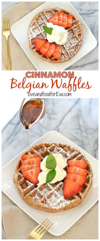 Spice up your usual waffle breakfast with these insanely easy and delicious Cinnamon Belgian Waffles! The secret's in the Belgian pearl sugar!