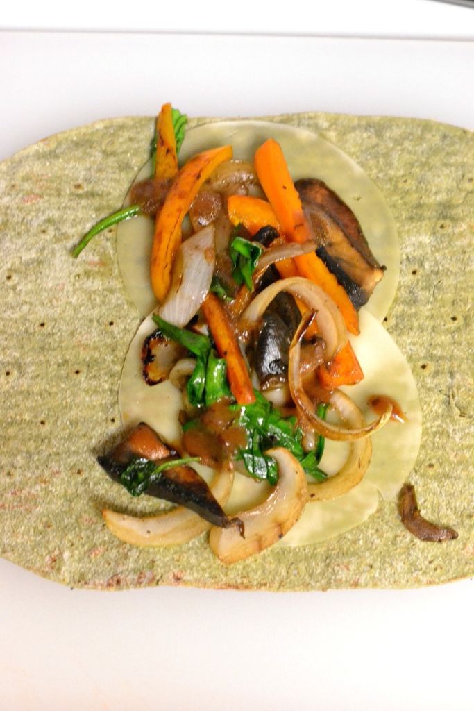 Easy Grilled Veggies Tortilla Wraps - Vibrant plate